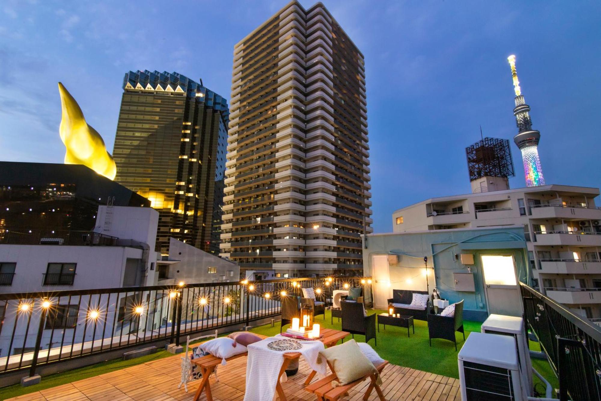 Meee Asakusa3F4F 浅草徒歩3分 140平米max22名 無料駐車場 屋上絶景 渋谷直通 Tokyo prefektur Exteriör bild